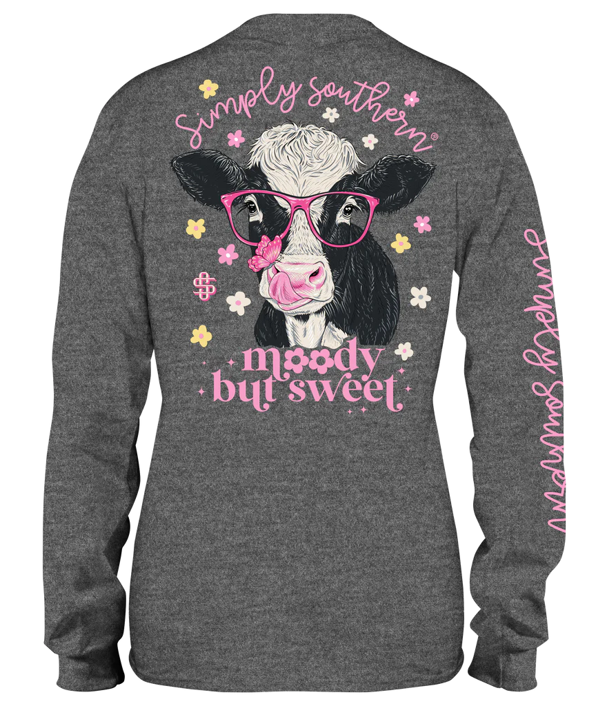 Simply Southern YOUTH LS Moody Charcoal