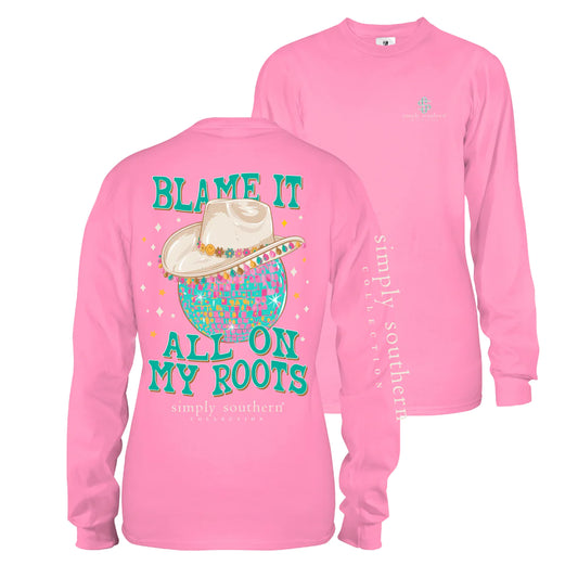 Simply Southern  LS TEE Roots Flamingo