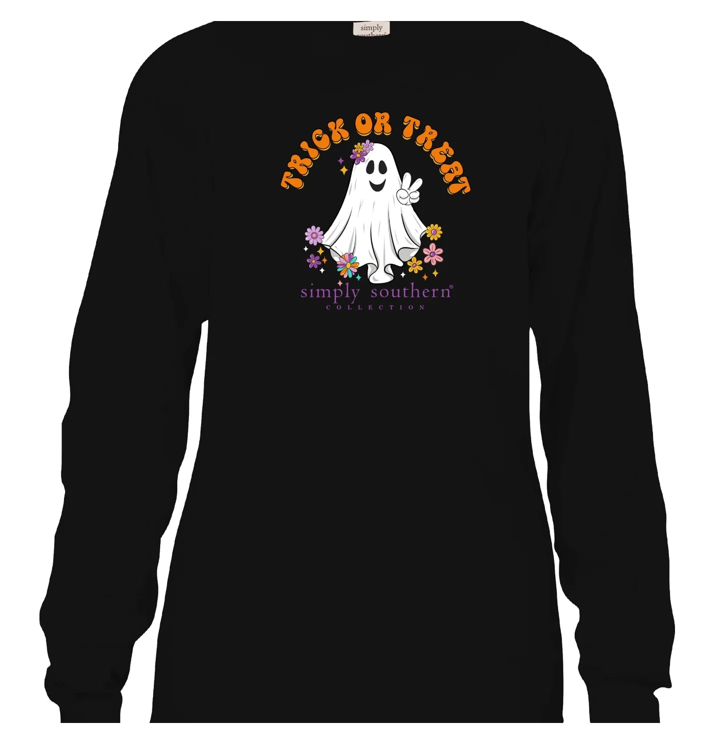 Simply Southern YOUTH Trick or Treat LS Tee Black