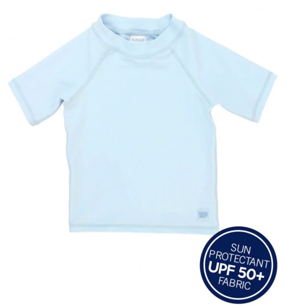 Ruffle Butts Short Sleeve Rash Guard Top Sky Blue