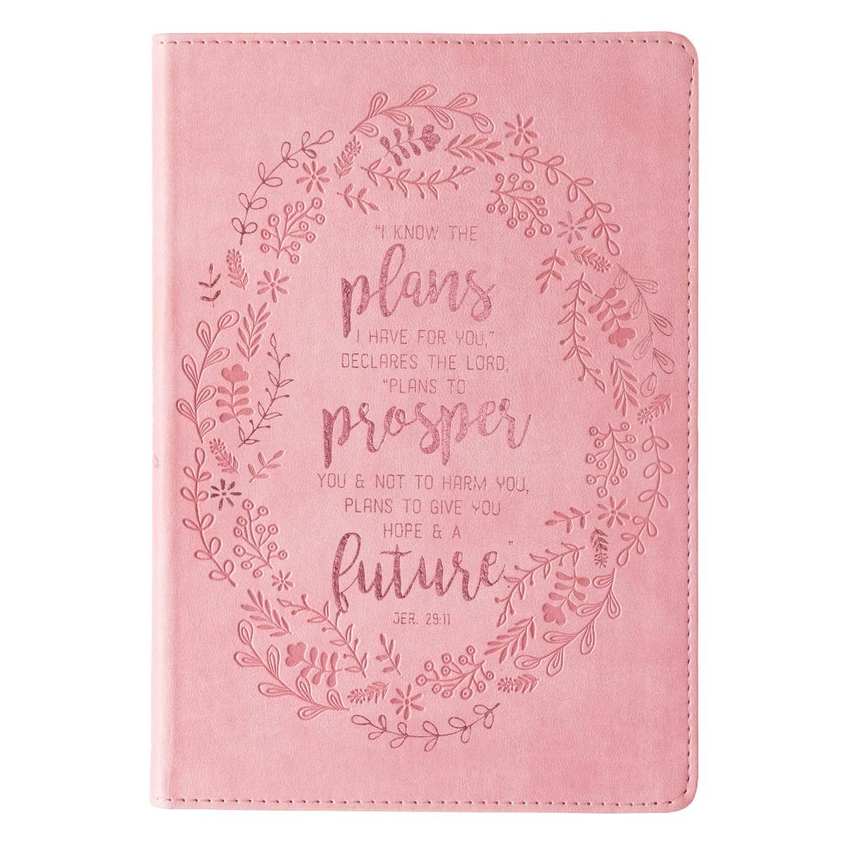 I Know the Plans Pink Slimline Faux Leather Journal