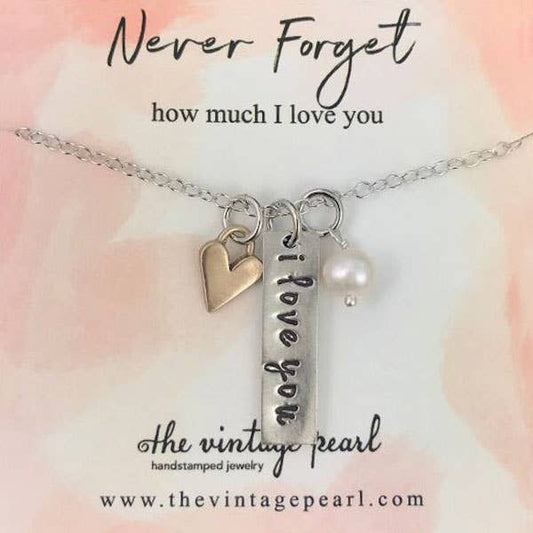 Vintage Pearl Necklace Never Forget How Much I Love You