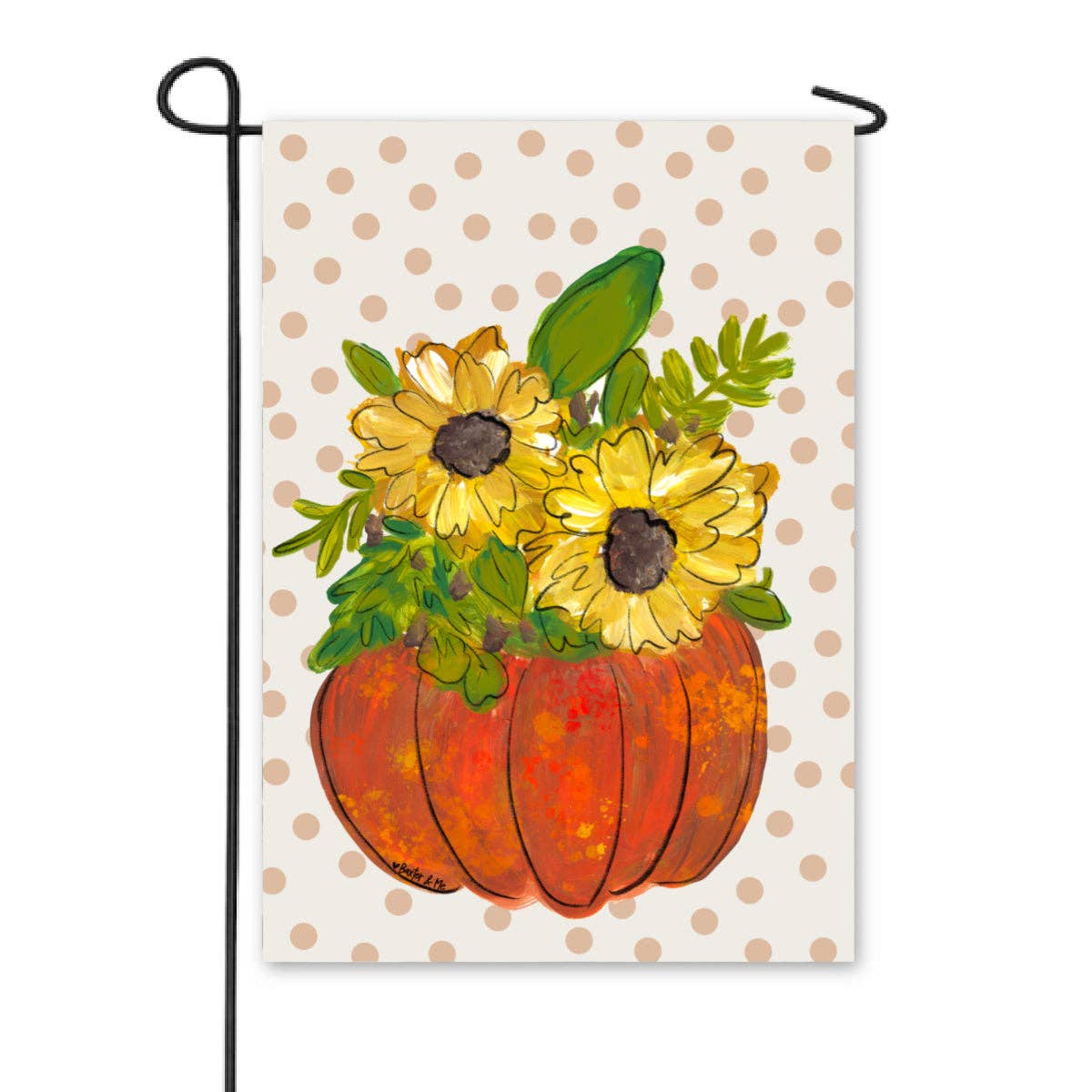 Baxter & Me Garden Flag Polka Dot Sunflower Pumpkin