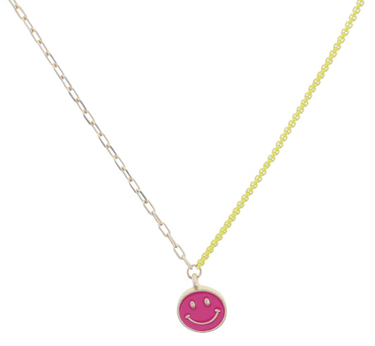 Kids on Color Smiley Face Necklace