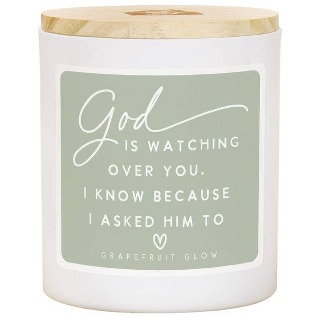 God Is Watching Candle -Grapefruit Glow