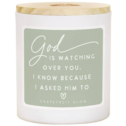 God Is Watching Candle -Grapefruit Glow