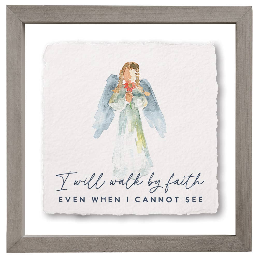 Walk By Faith Angel Floating Art Frame