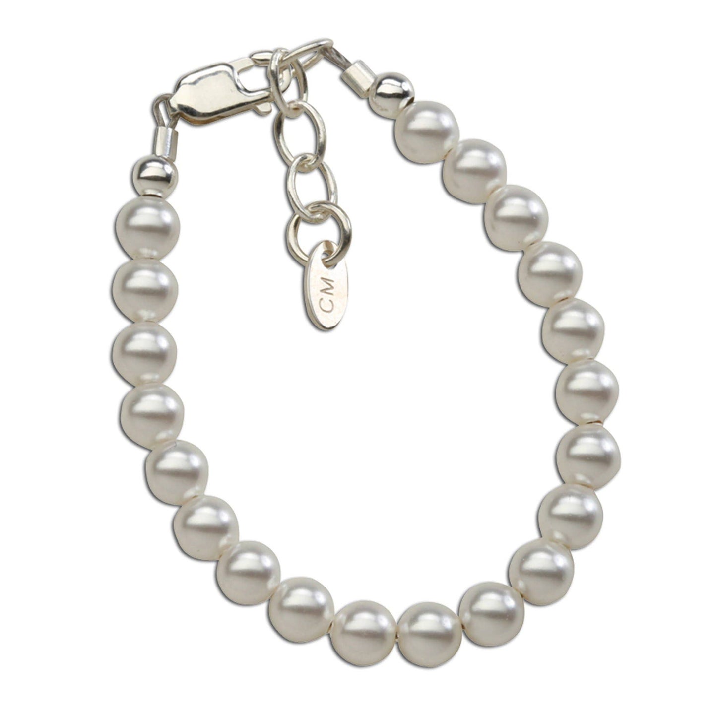 Cherished Moments Sterling Silver Baby's 1st Pearls Bracelet Infant/Toddler