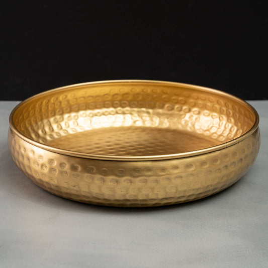 Gold Hammered Round Bowl