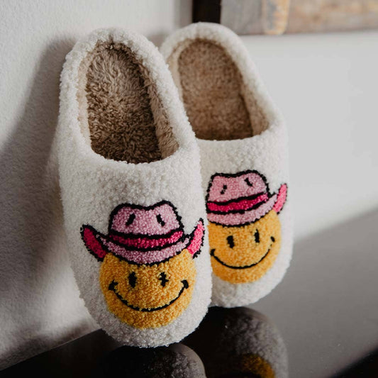 Katydid Slippers Pink Cowgirl Hat Smiley