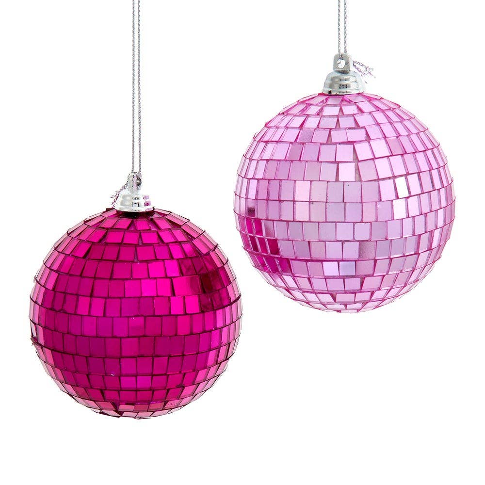 Pink Mirror Ball Ornament