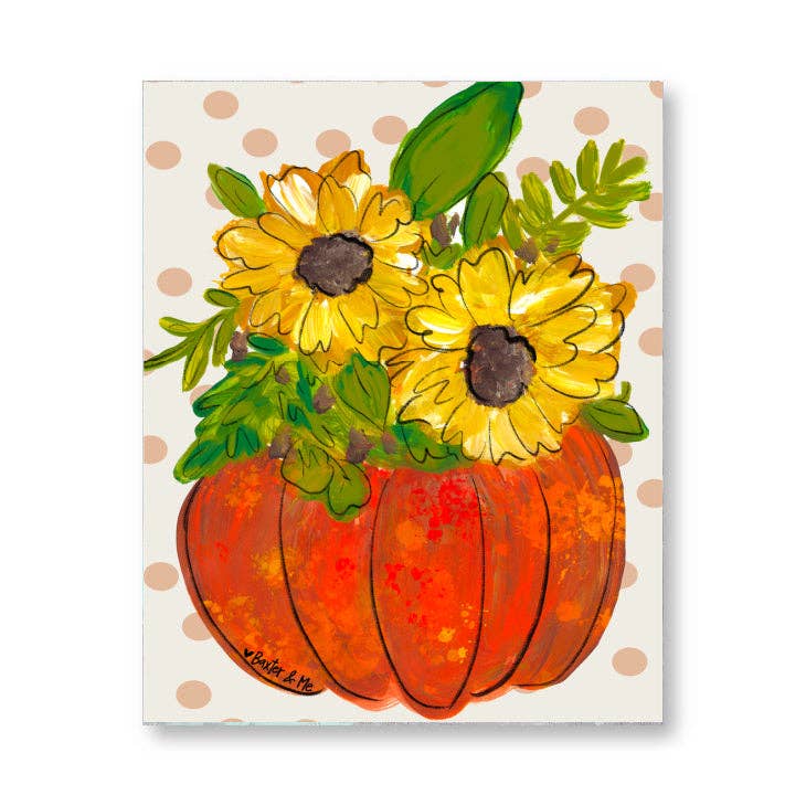 Baxter & Me Canvas Polka Dot Sunflower Pumpkin