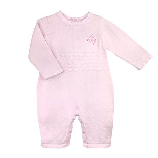 Petit Ami Lightweight Knit Longall Pink Bow