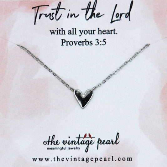 The Vintage Pearl Trust In The Lord With All Your Heart Necklace