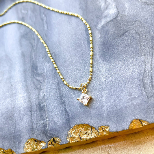 O’Lolly Necklace w/Square CZ Pendant