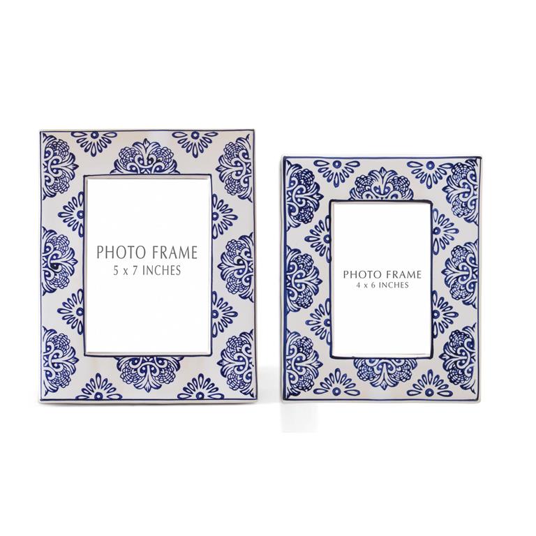 Blue & White Photo Frame