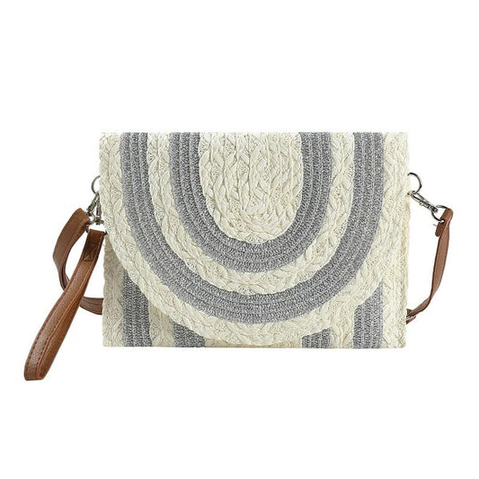 Metallic Gold Striped Clutch/Crossbody