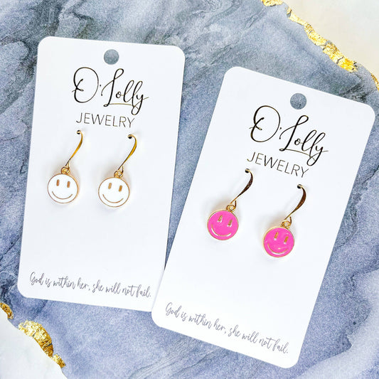 O’Lolly Pink Smiley Earrings