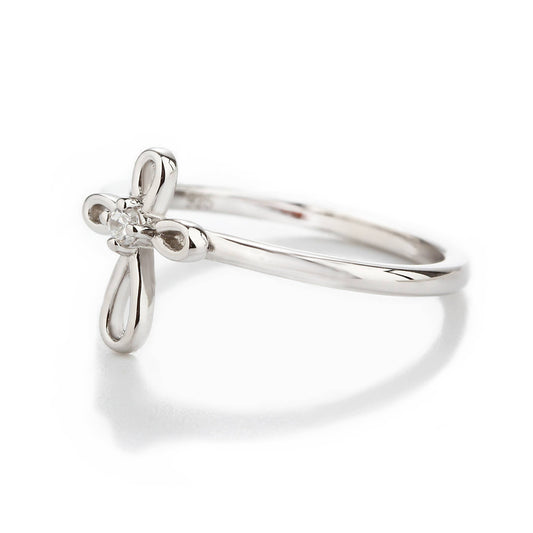 Cherished Moments Sterling Silver Infinity Cross Baby Ring