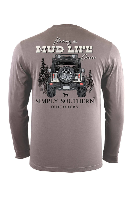 Simply Southern Men's Mudlife LS Tee Tin