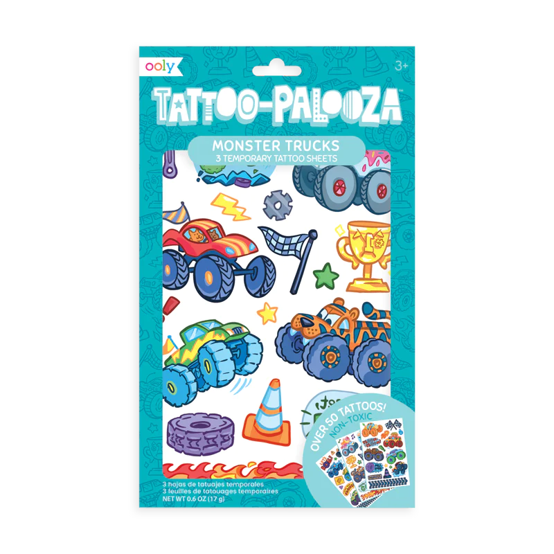 OOLY Tattoo-Palooza Temporary Tattoos Monster Truck