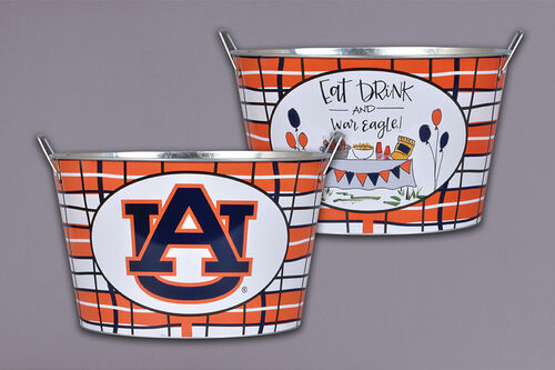 Large Metal Auburn Bucket