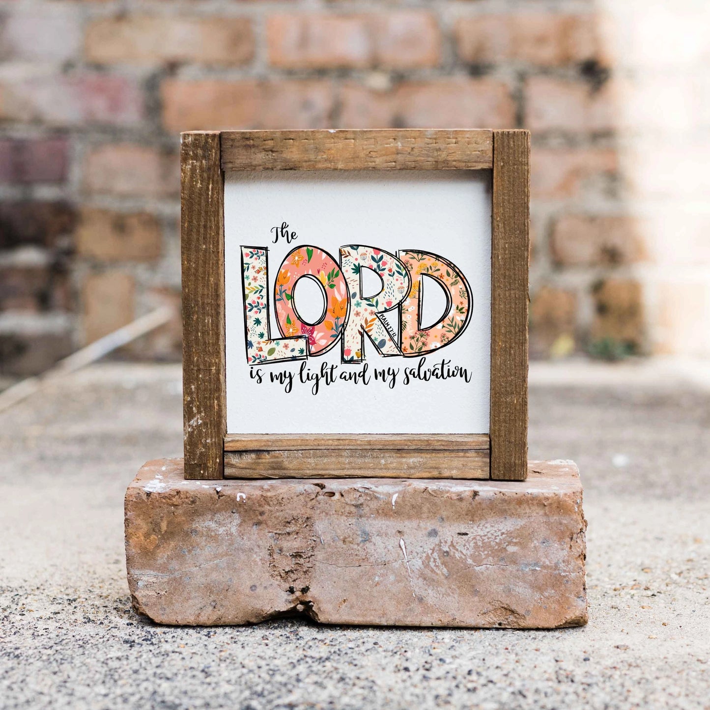 The Lord is My Light Wood Framed Sign 6x6