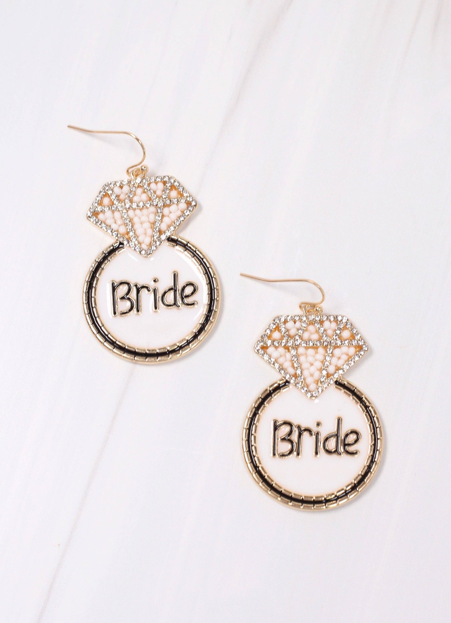 Bride's Ring Earring White