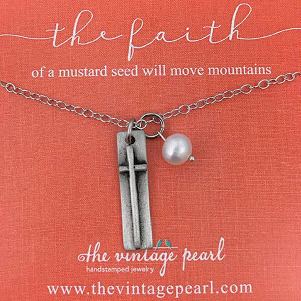 Vintage Pearl Necklace Faith of a Mustard Seed