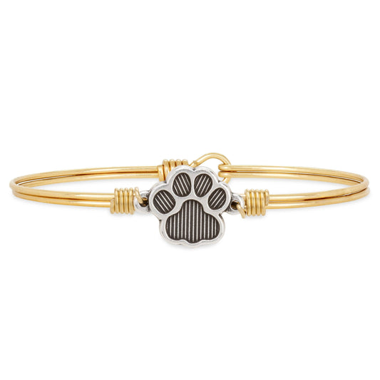 Luca + Danni Pawprint Bangle Bracelet Brass