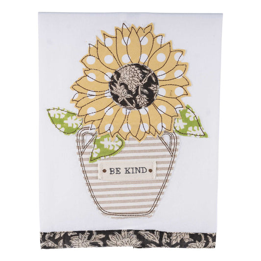 Glory Haus Tea Towel Be Kind Sunflower