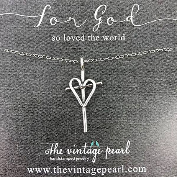 Vintage Pearl Necklace For God So Loved the World