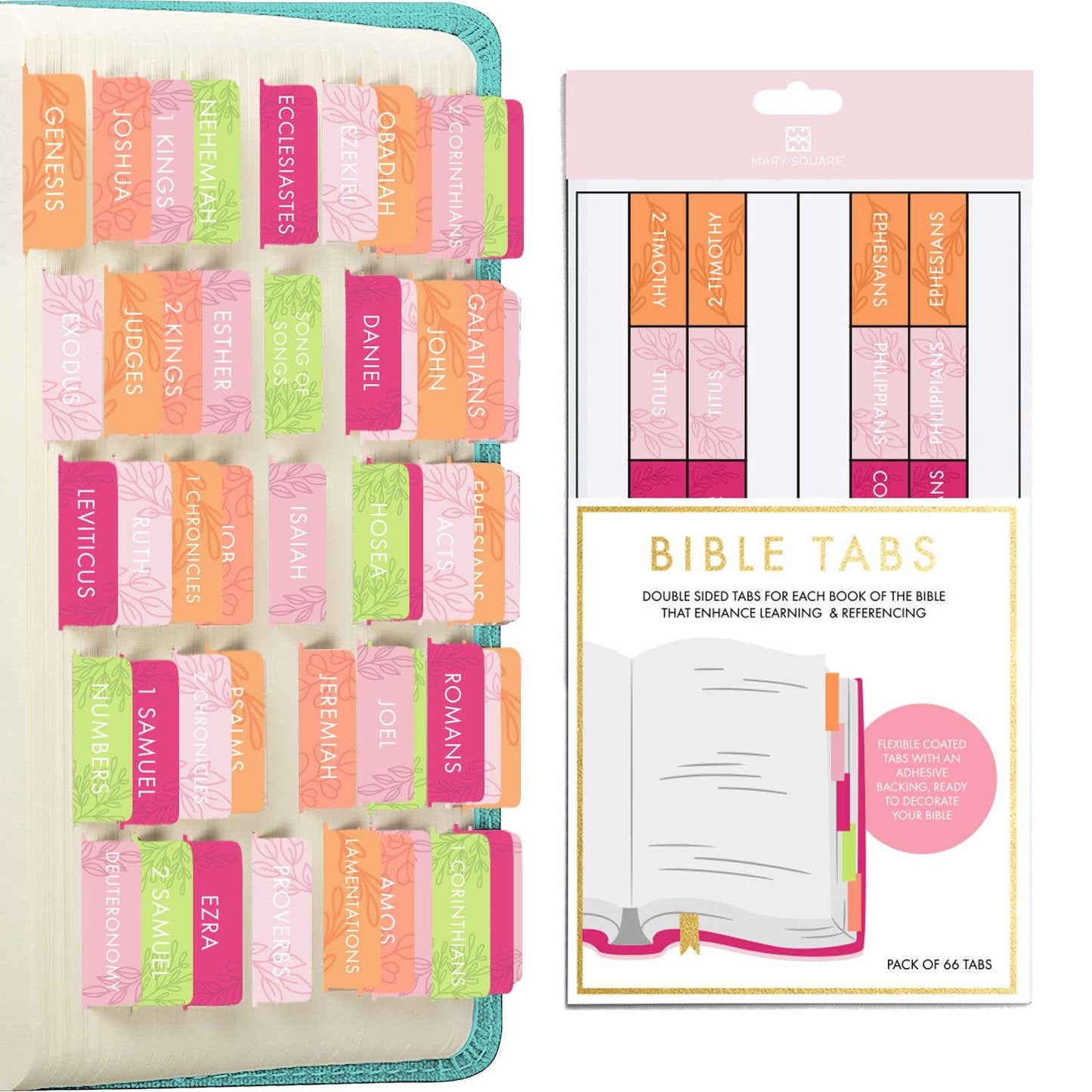 Mary Square Floral Bible Tabs