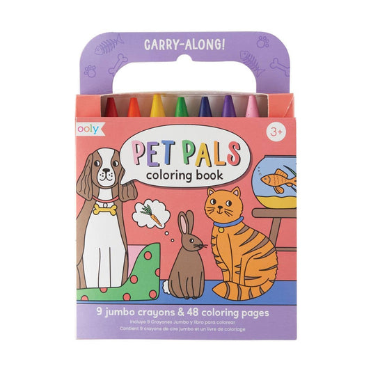 OOLY Carry Along Crayon & Coloring Book Kit-Pet Pals