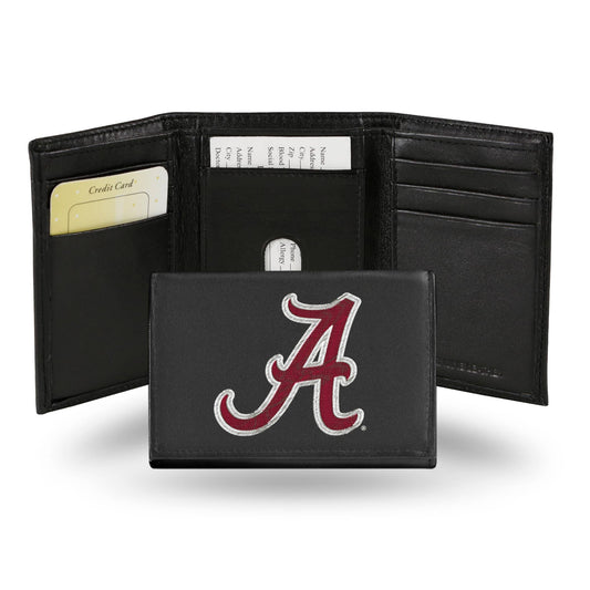 Embroidered Leather Trifold Wallet AL