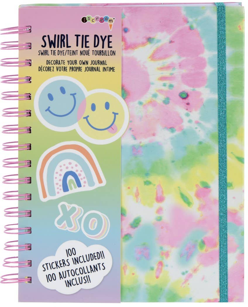 Iscream Swirl Tie Dye Journal W/Stickers