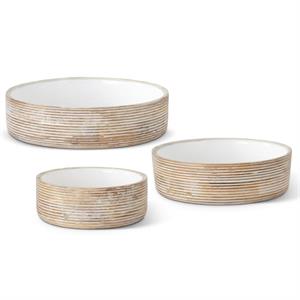 Whitewashed Mango Wood Bowls