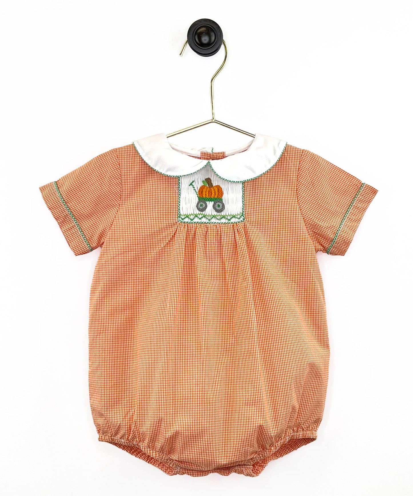 Petit Ami Boy Smocked Pumpkin Bubble