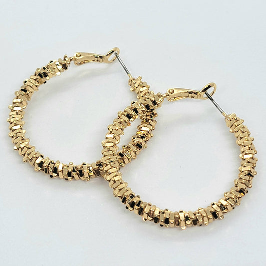 Haute Mess Round Chip Gold Earrings