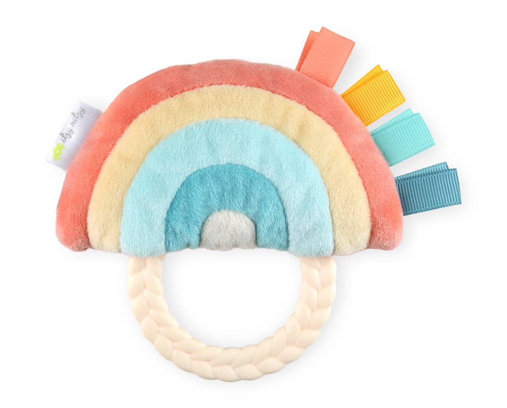 Itzy Ritzy Ritzy Rattle Pal™ Plush Rattle Pal with Teether Rainbow