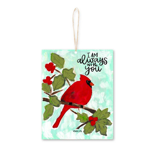 Baxter & Me Ornament I am with You Always Red Bird