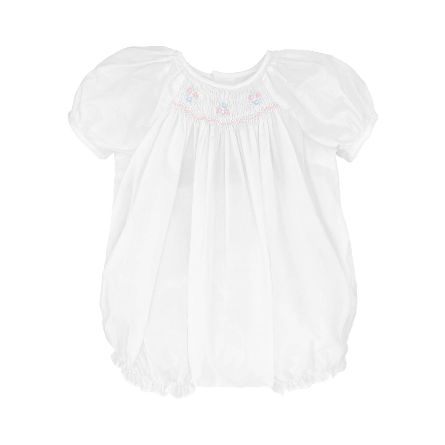 Petit Ami Bubble w/Novelty Smocking White