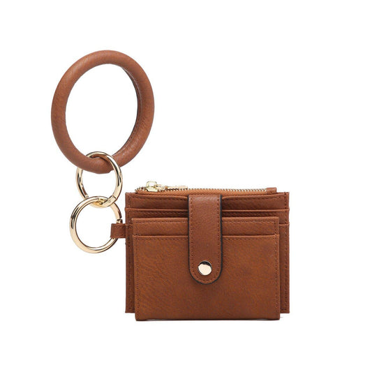 Jen & Co. Sammie Mini Snap Wallet w/ Ring Brown