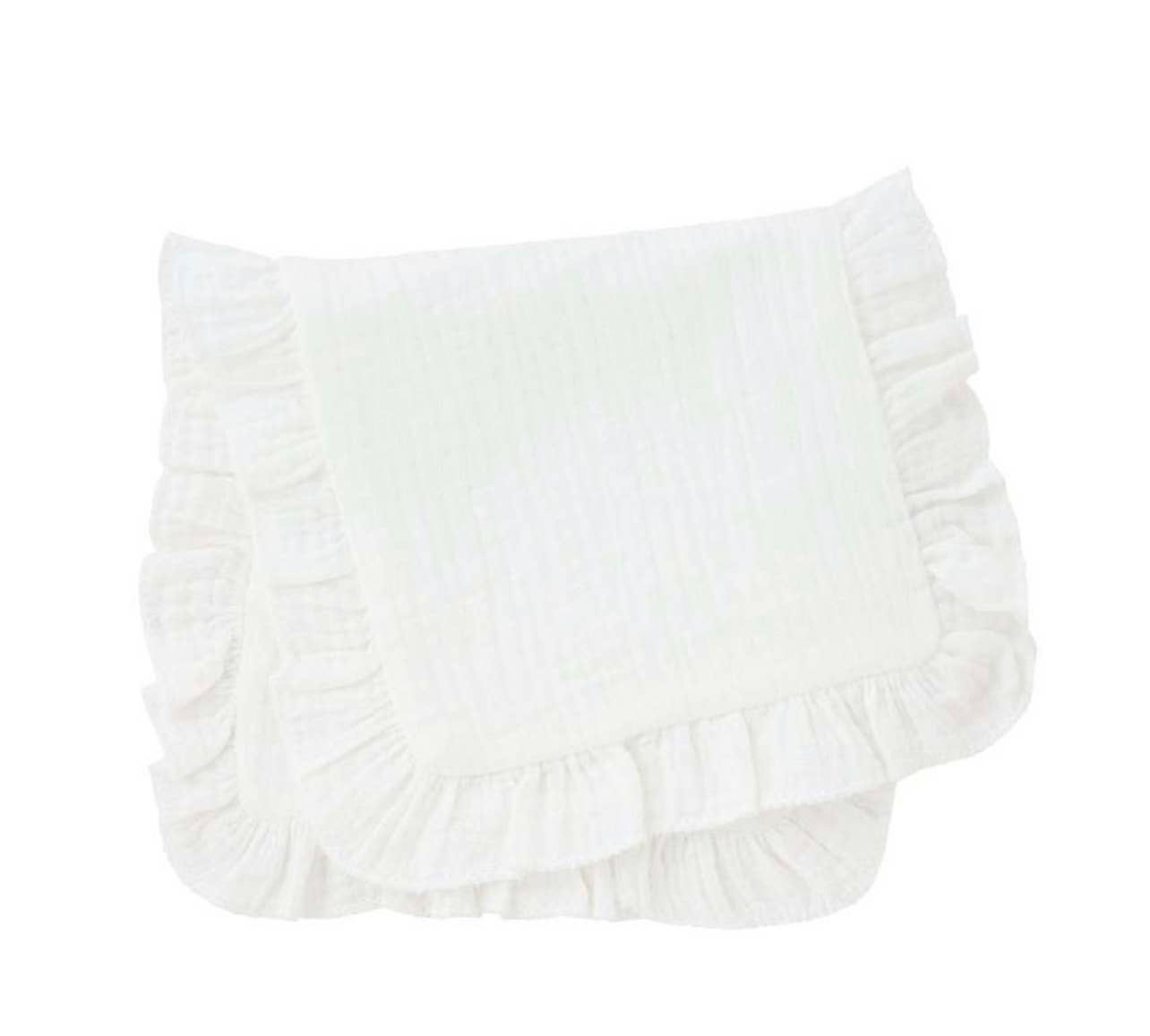 Zsa Zsa Muslin Ruffle Burp Cream