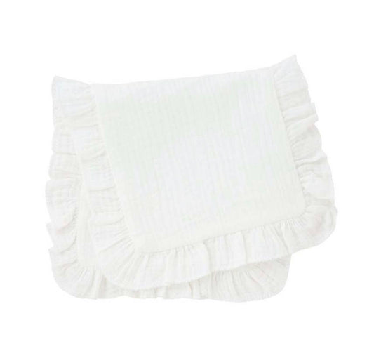 Zsa Zsa Muslin Ruffle Burp Cream