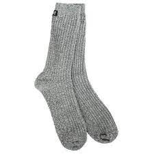 Mens World's Softest Socks 1902 Express Heathered Cozy Sock Black/White