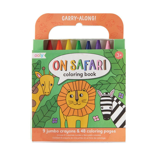 OOLY Carry Along Crayon & Coloring Book Kit-On Safari