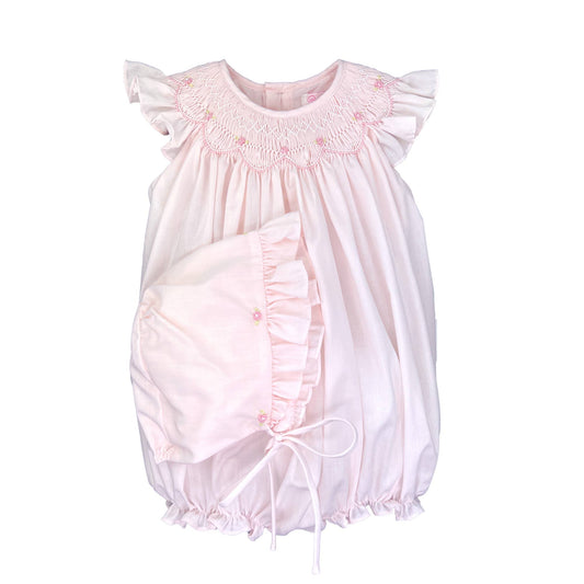 Petit Ami Bishop Smocked Rosebud Bubble