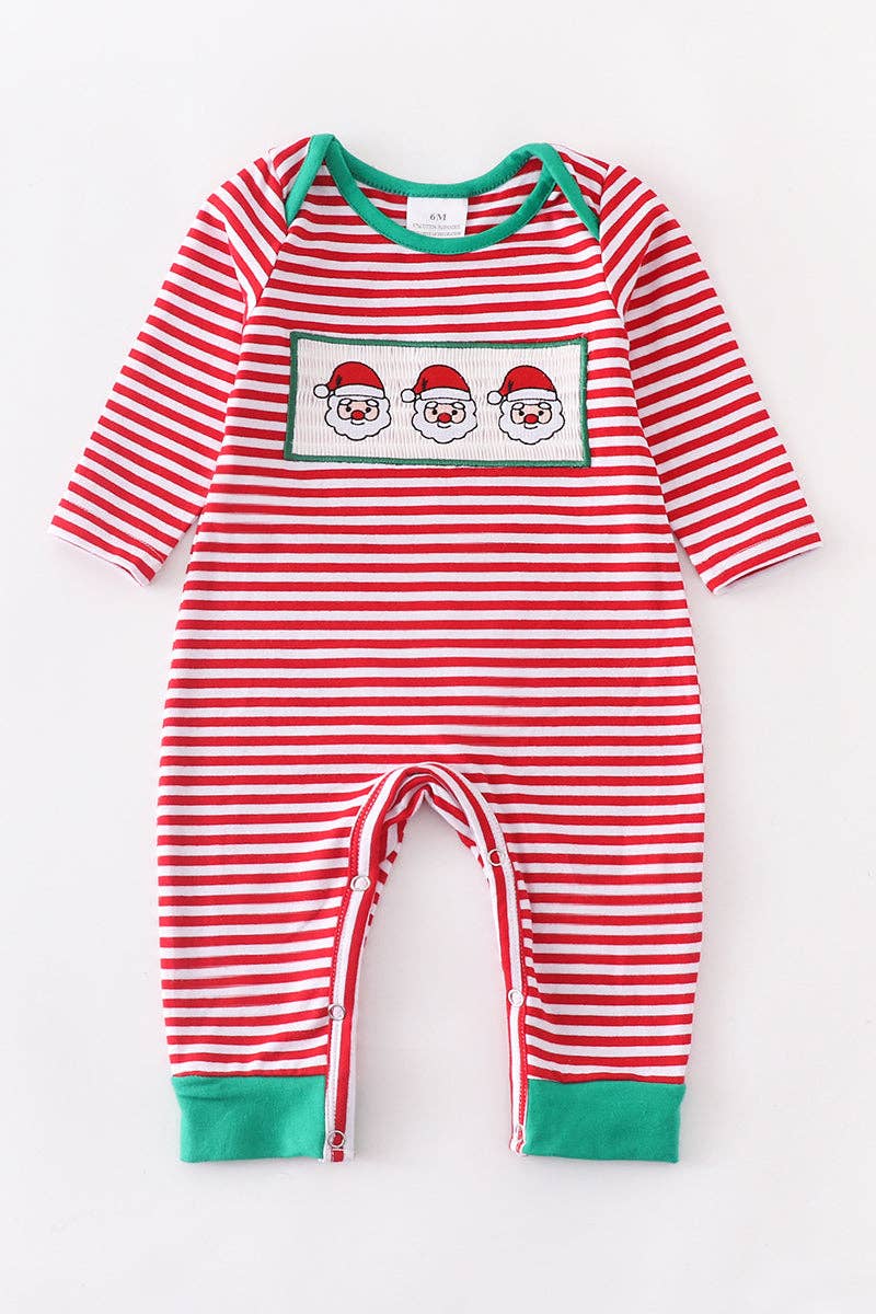 Red Santa Smocked Romper