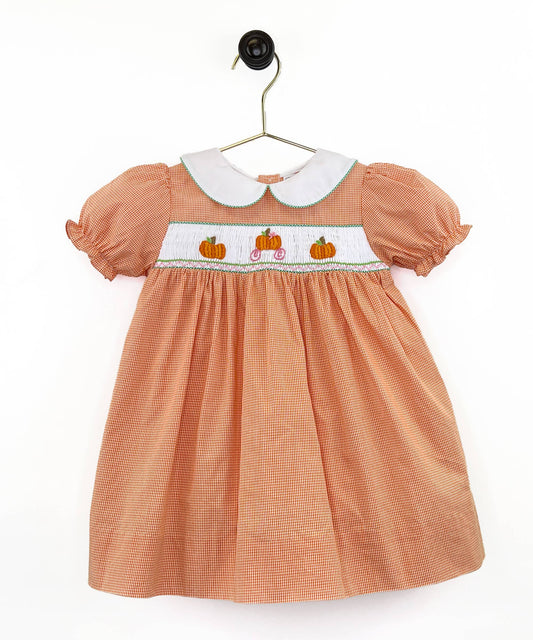 Petit Ami Smocked Pumpkin Dress